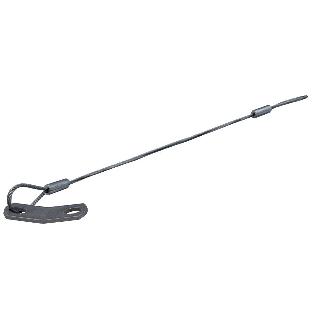 3/64IN DIAMETER X 8IN LENGTH STEEL LANYARD W/ TAB