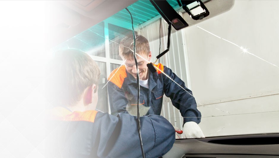 AEGIS glass repair specialists at work