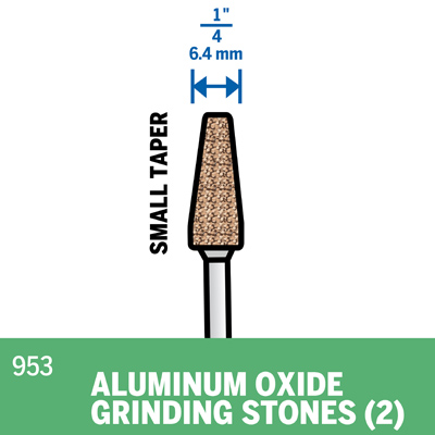 Dremel 953 grinding stones shape and dimensions diagram