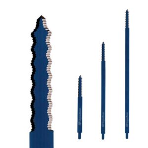 Equalizer Serrated Blades: blade close up and side by side comparison of 3 sizes