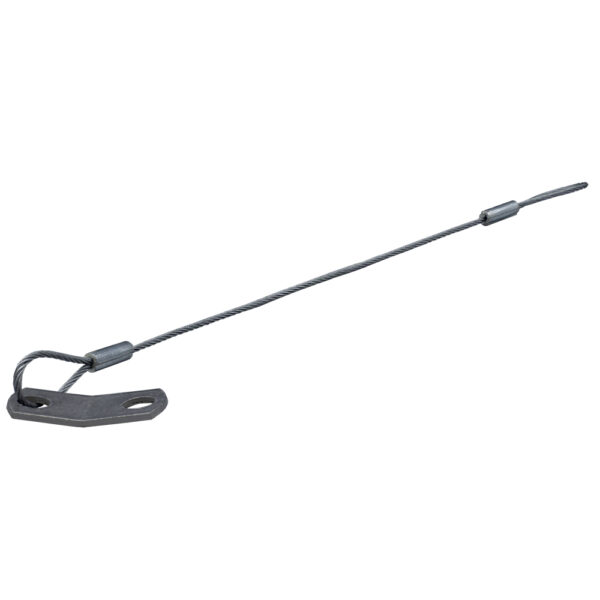3/64IN DIAMETER X 8IN LENGTH STEEL LANYARD W/ TAB